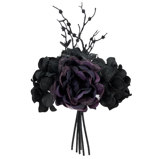 12" Black Hydrangea Mix Bouquet by Ashland®